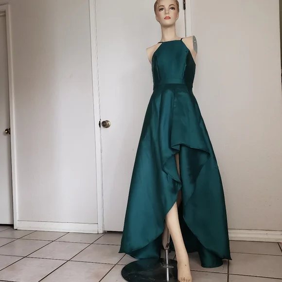 emerald green evening dress Elegant Strapless SS601 Daytime Choose Option:28x30 Some of standard size RUCHED SATIN MAXI DRESS